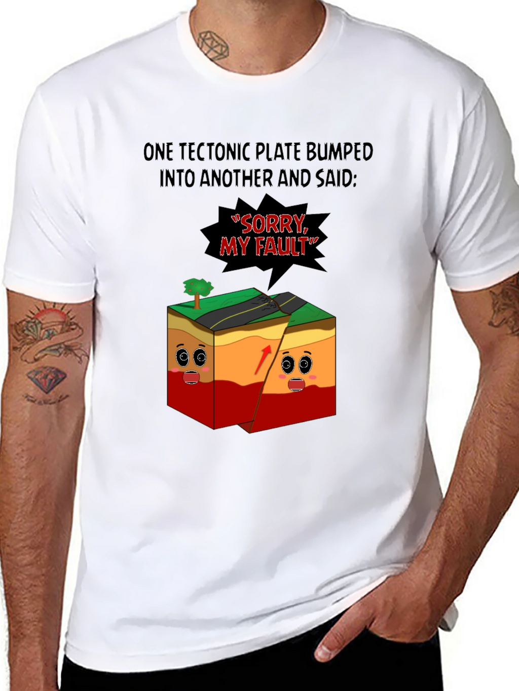 Funny Geology T-Shirt - Tectonic Plates Saying Sorry