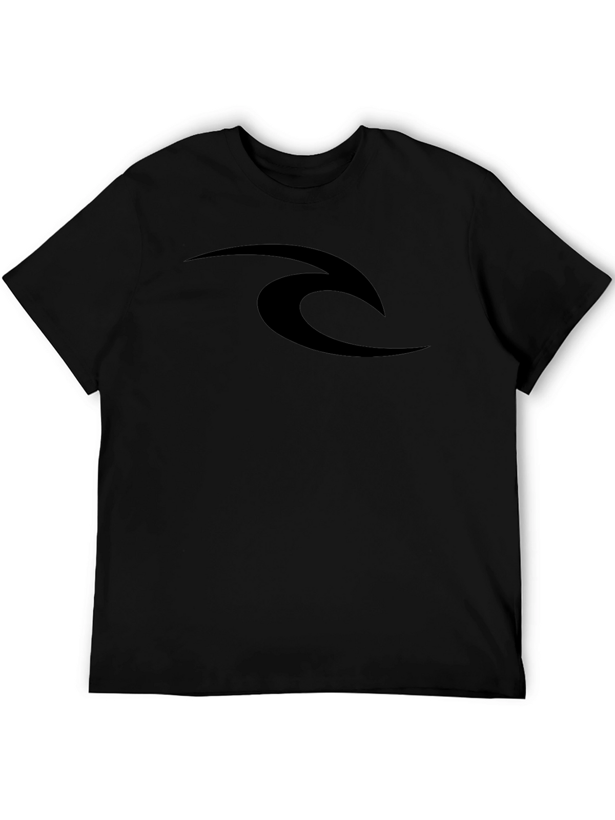 Mens Black Graphic Tee - Sleek Wave Design