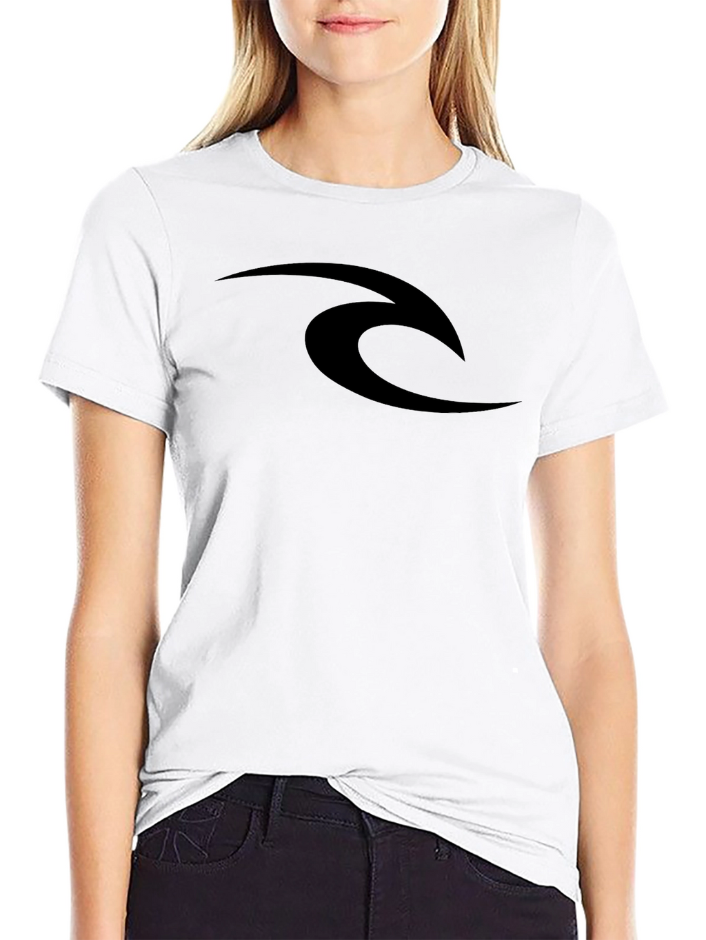 Mens Black Graphic Tee - Sleek Wave Design