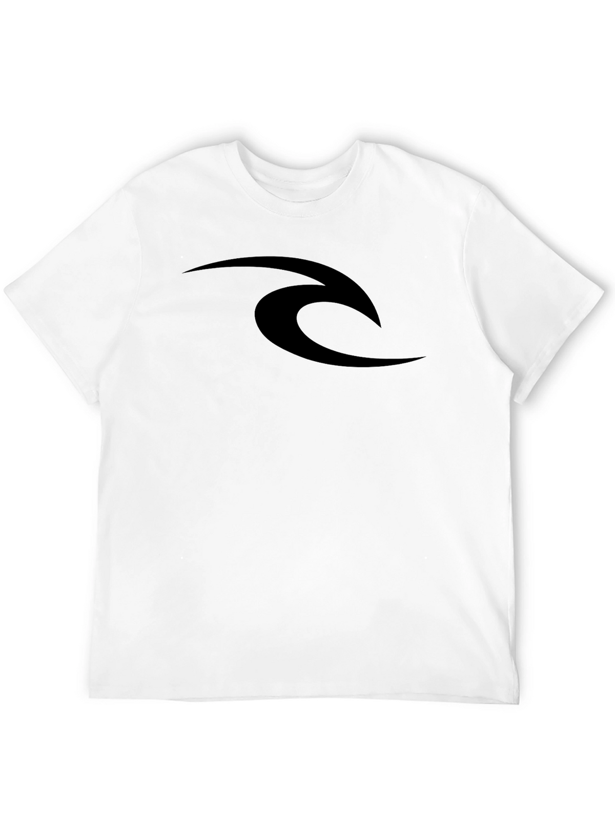 Mens Black Graphic Tee - Sleek Wave Design