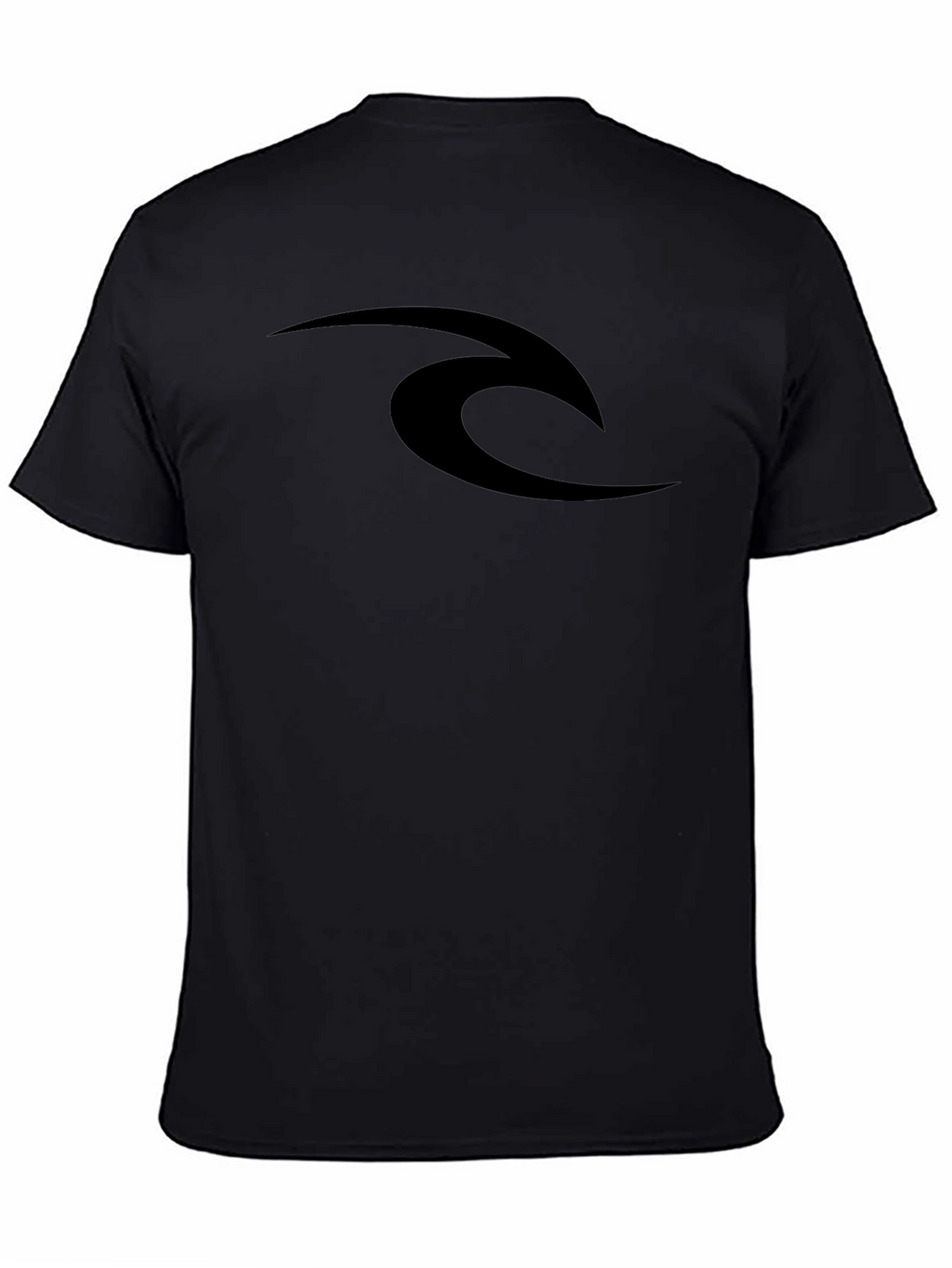 Mens Black Graphic Tee - Sleek Wave Design