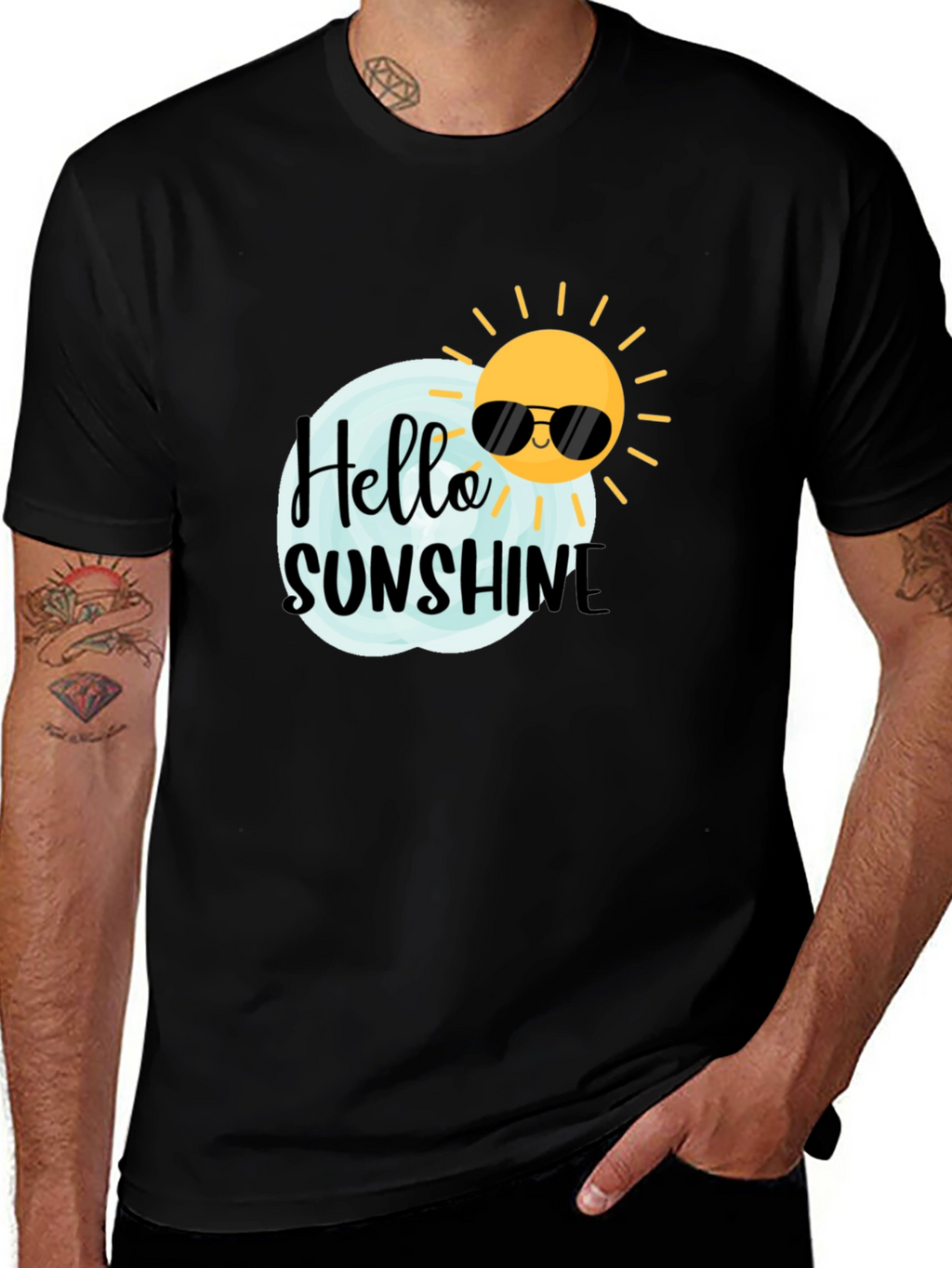 Hello Sunshine Black Graphic Tee