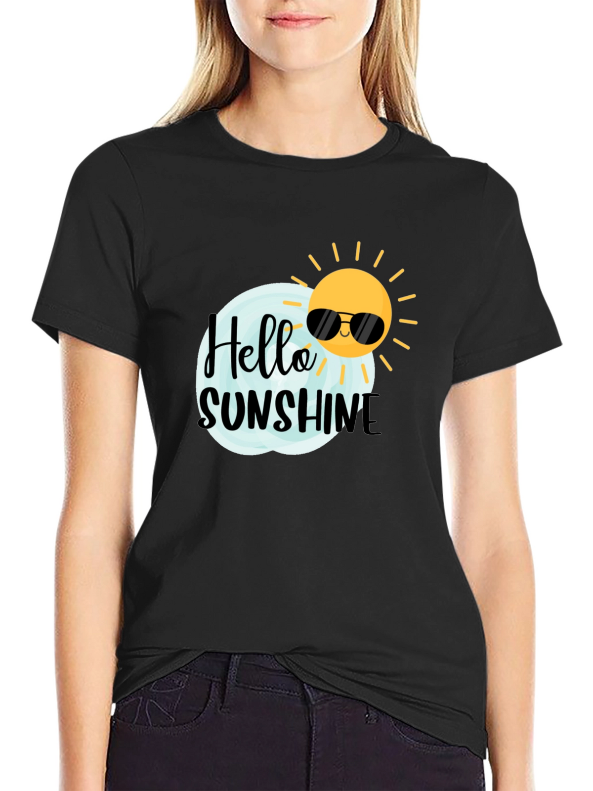 Hello Sunshine Black Graphic Tee