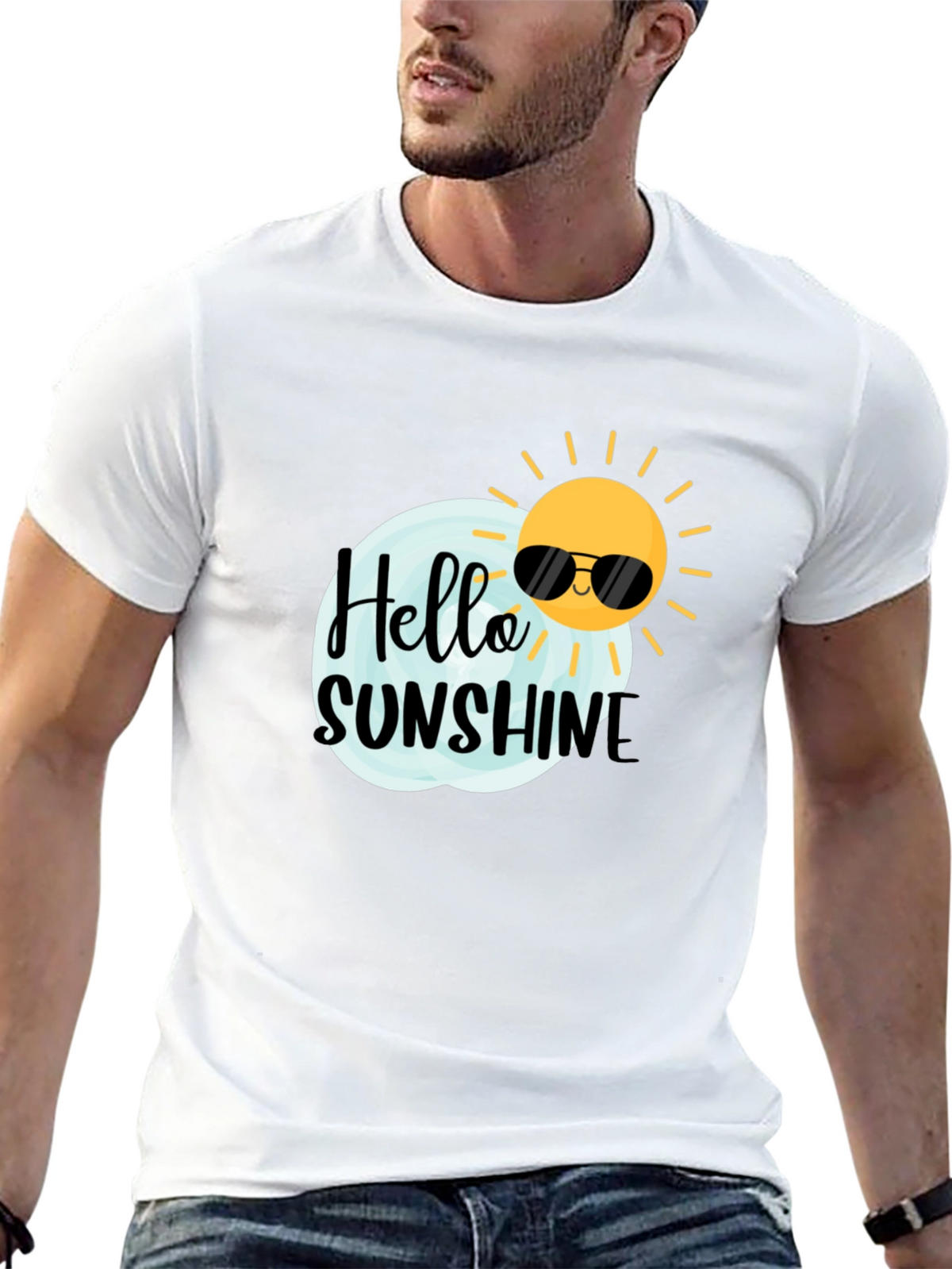 Hello Sunshine Black Graphic Tee