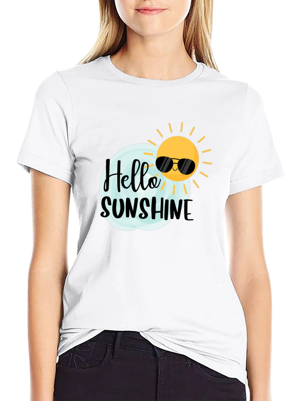 Hello Sunshine Black Graphic Tee