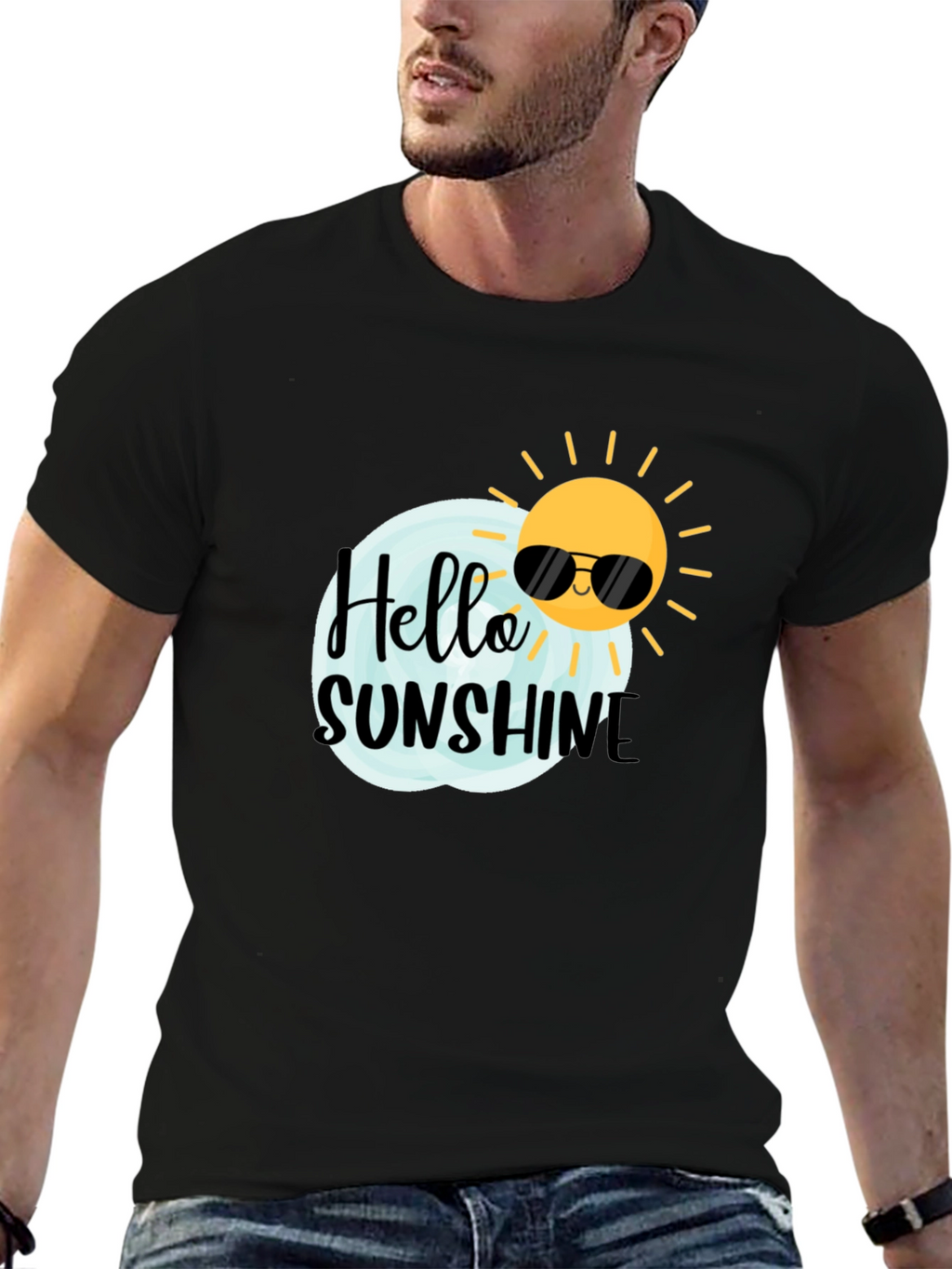 Hello Sunshine Black Graphic Tee