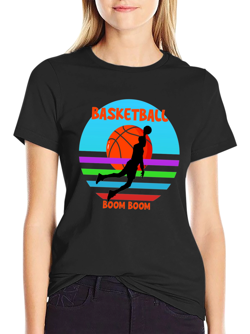 Basketball Boom Graphic Tee - Cool Retro Style