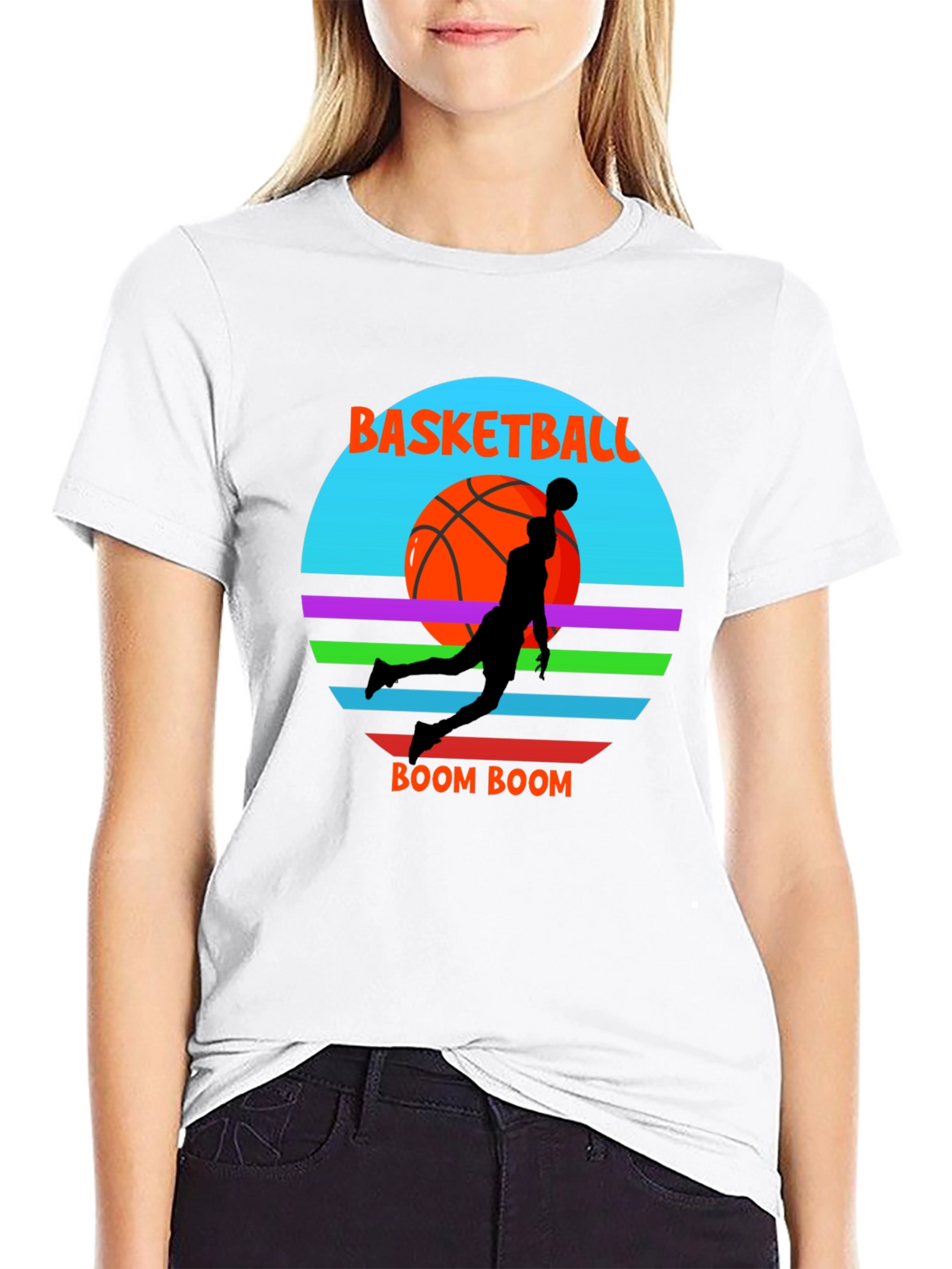 Basketball Boom Graphic Tee - Cool Retro Style