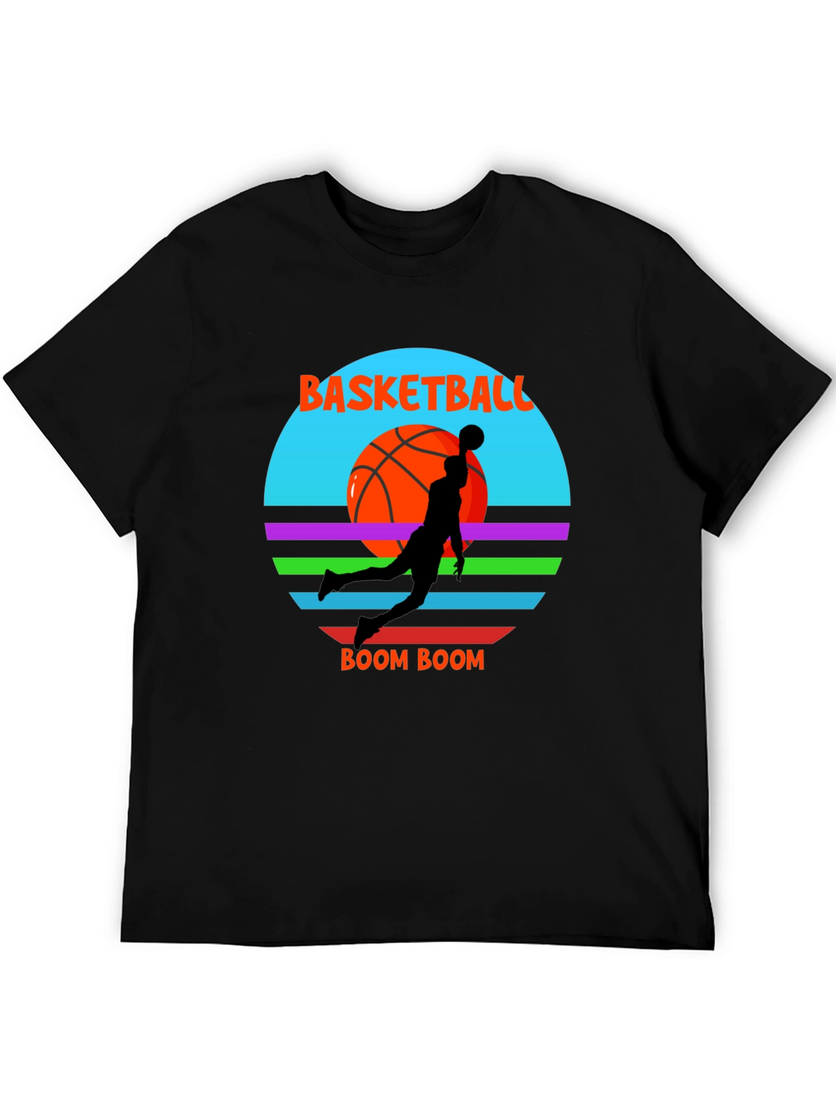 Basketball Boom Graphic Tee - Cool Retro Style