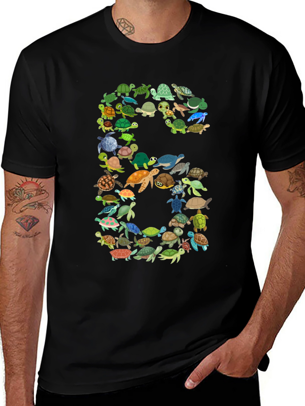 Turtle Number 6 T-Shirt - Birthday Gift