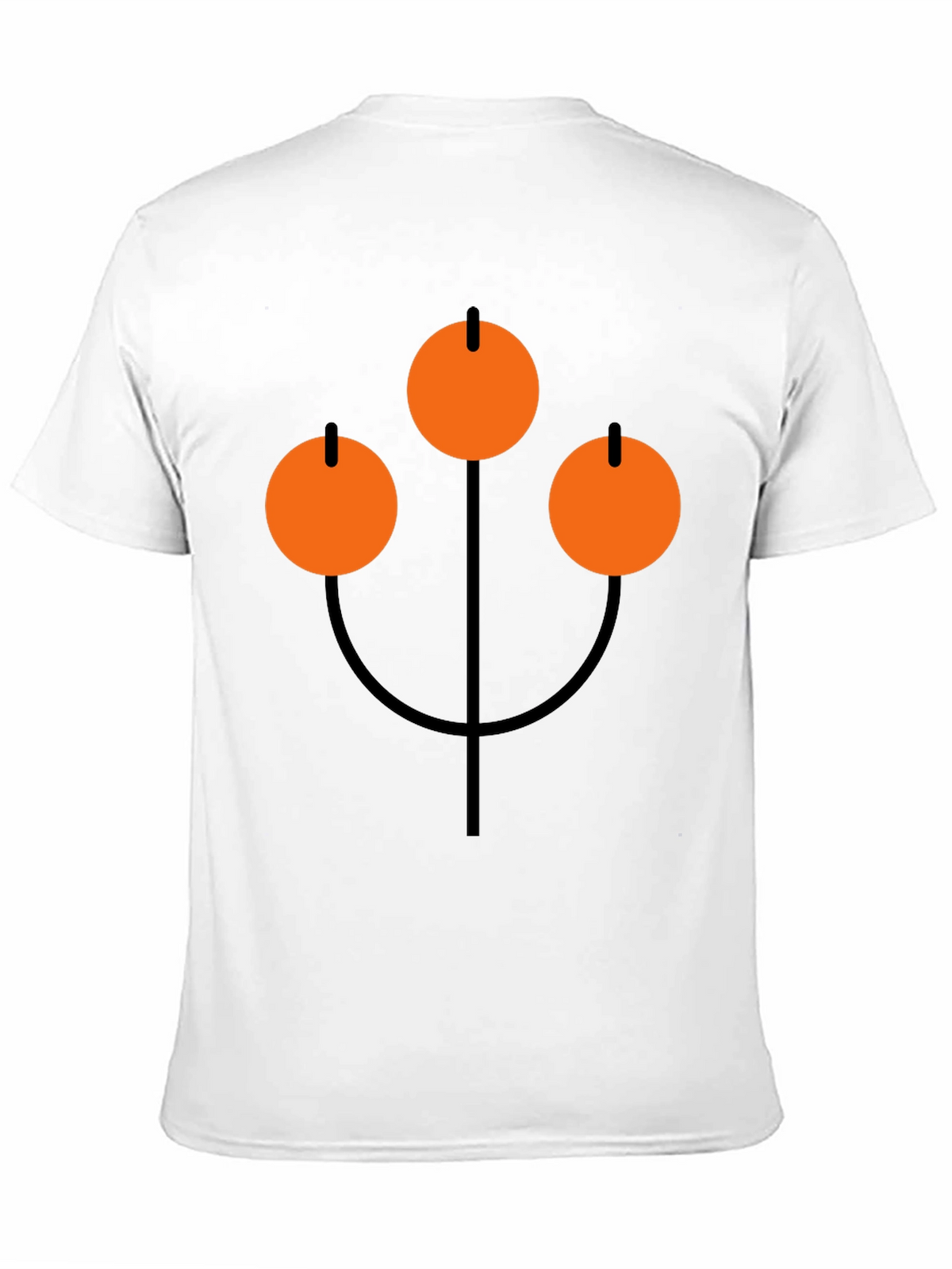 Abstract Orange Circle Graphic Black T-Shirt