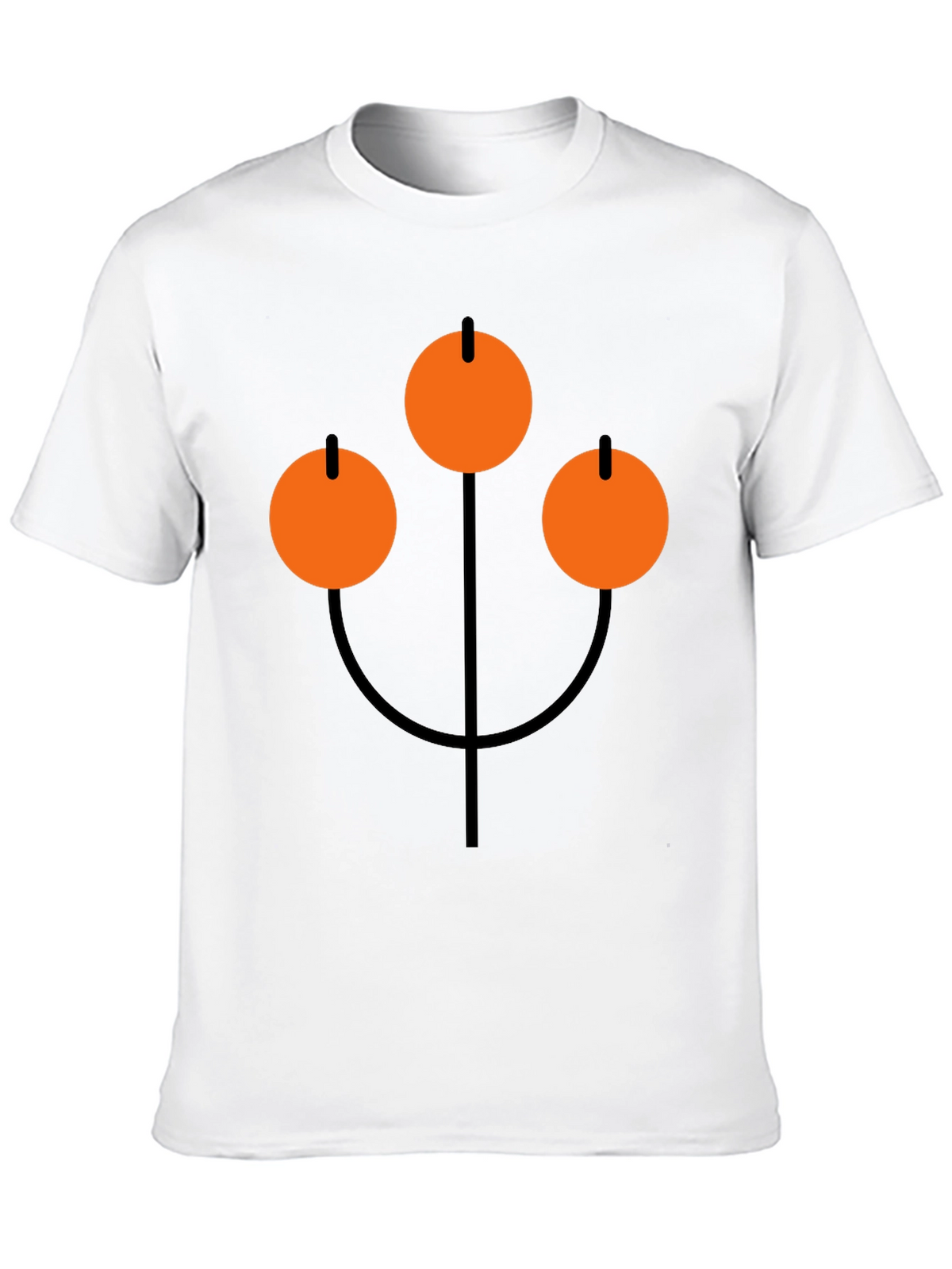 Abstract Orange Circle Graphic Black T-Shirt
