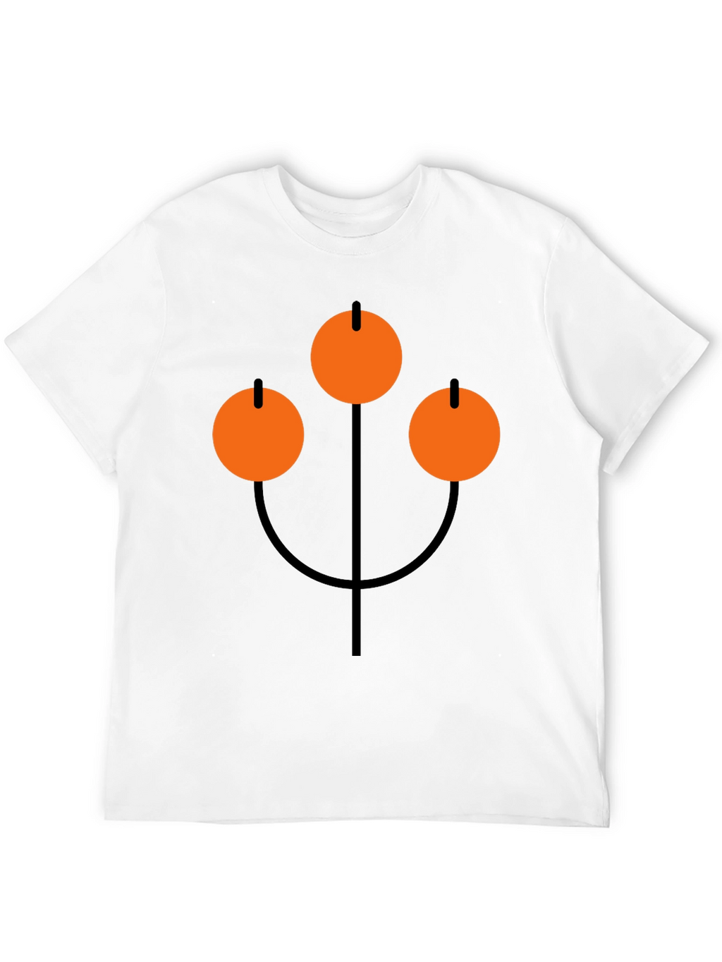 Abstract Orange Circle Graphic Black T-Shirt