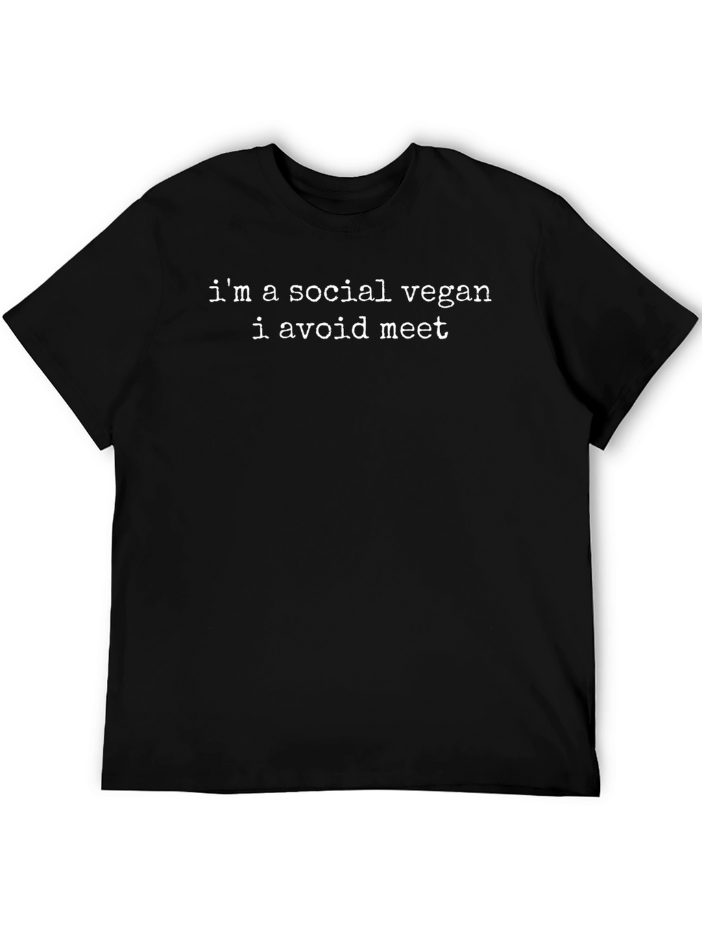 Social Vegan Graphic T-Shirt - Avoid Meet Tee
