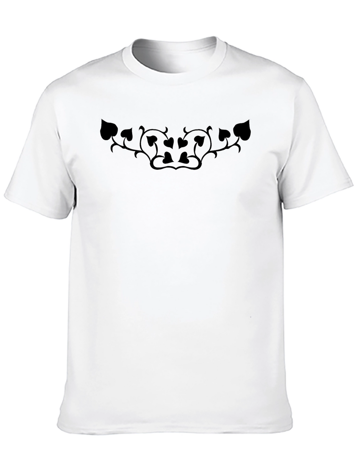 Mens Black T-Shirt with Spade & Vine Design