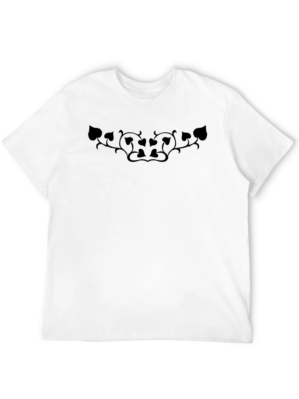 Mens Black T-Shirt with Spade & Vine Design