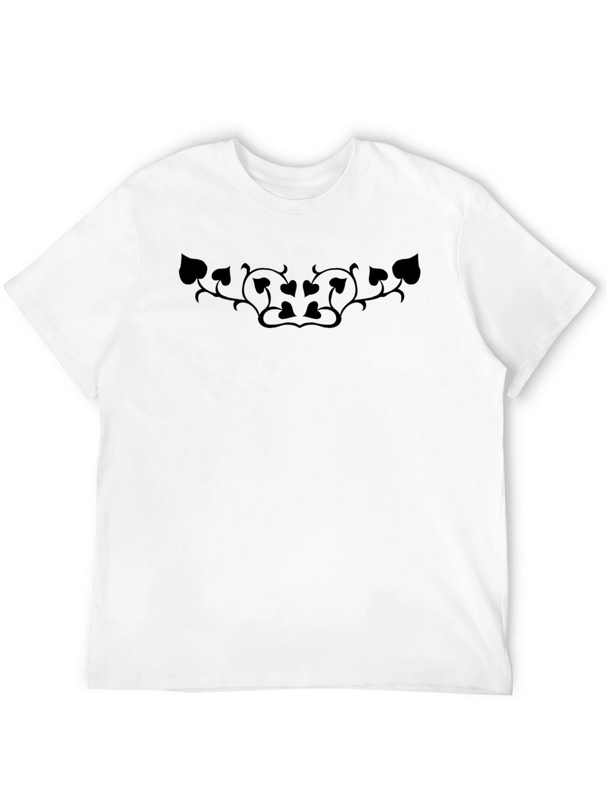 Mens Black T-Shirt with Spade & Vine Design