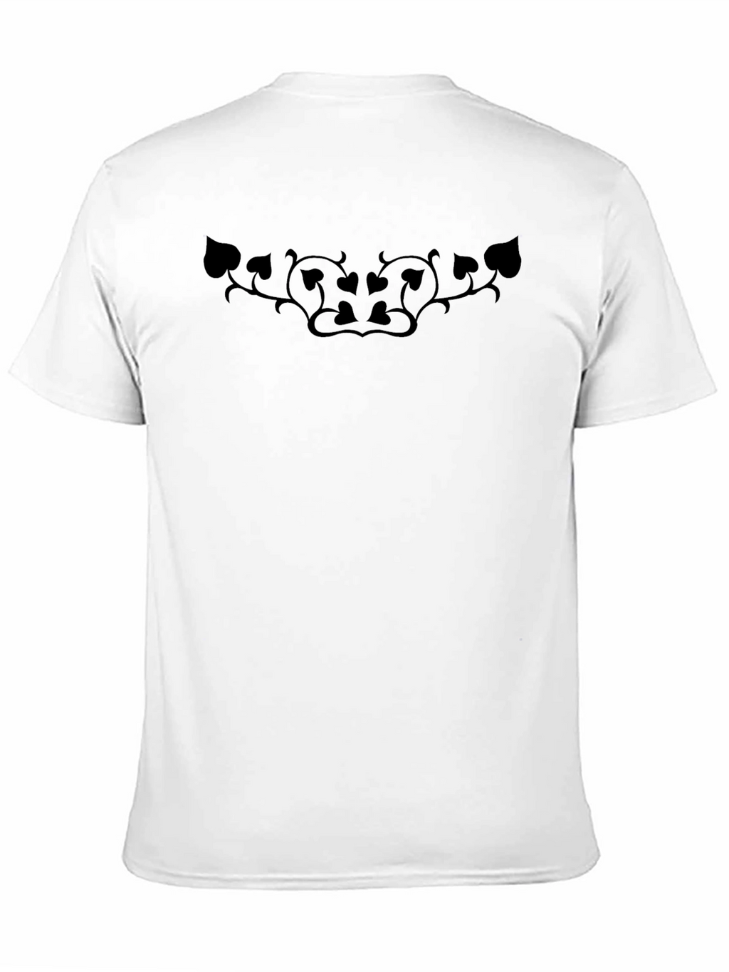 Mens Black T-Shirt with Spade & Vine Design