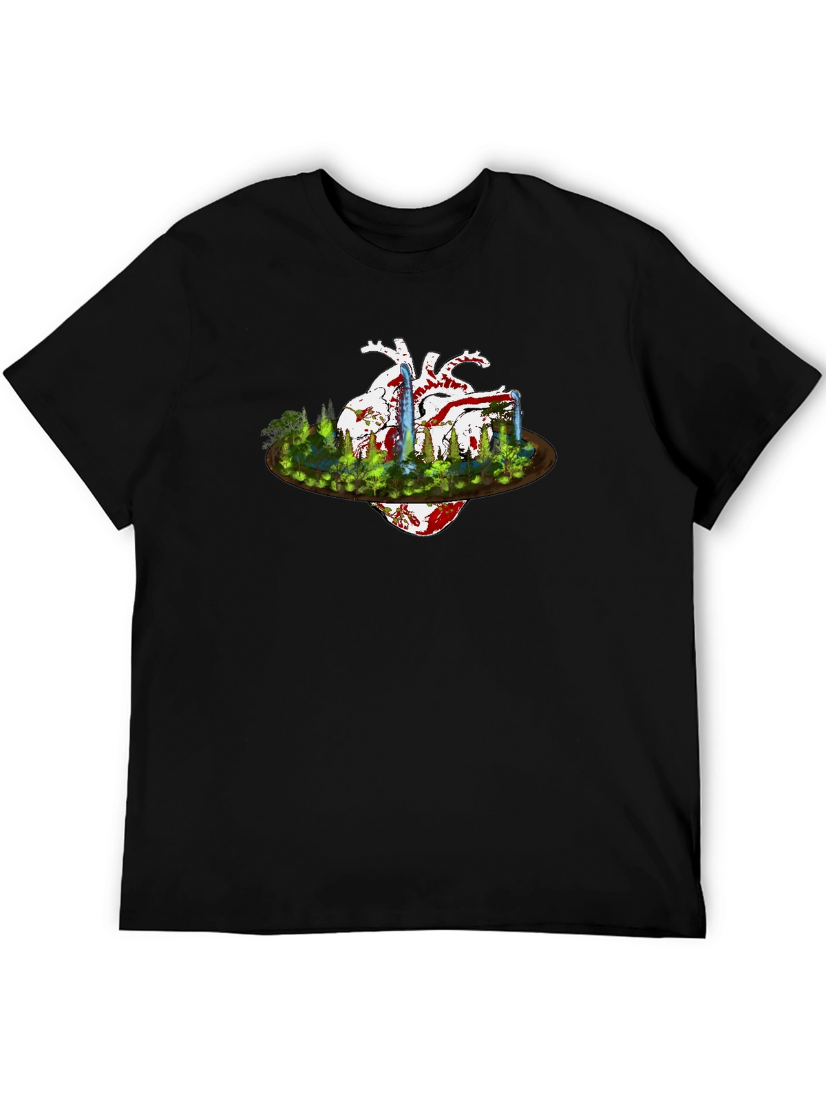 Heart & Nature Graphic Black T-Shirt
