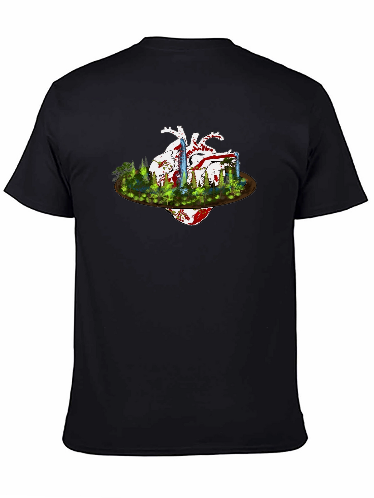 Heart & Nature Graphic Black T-Shirt