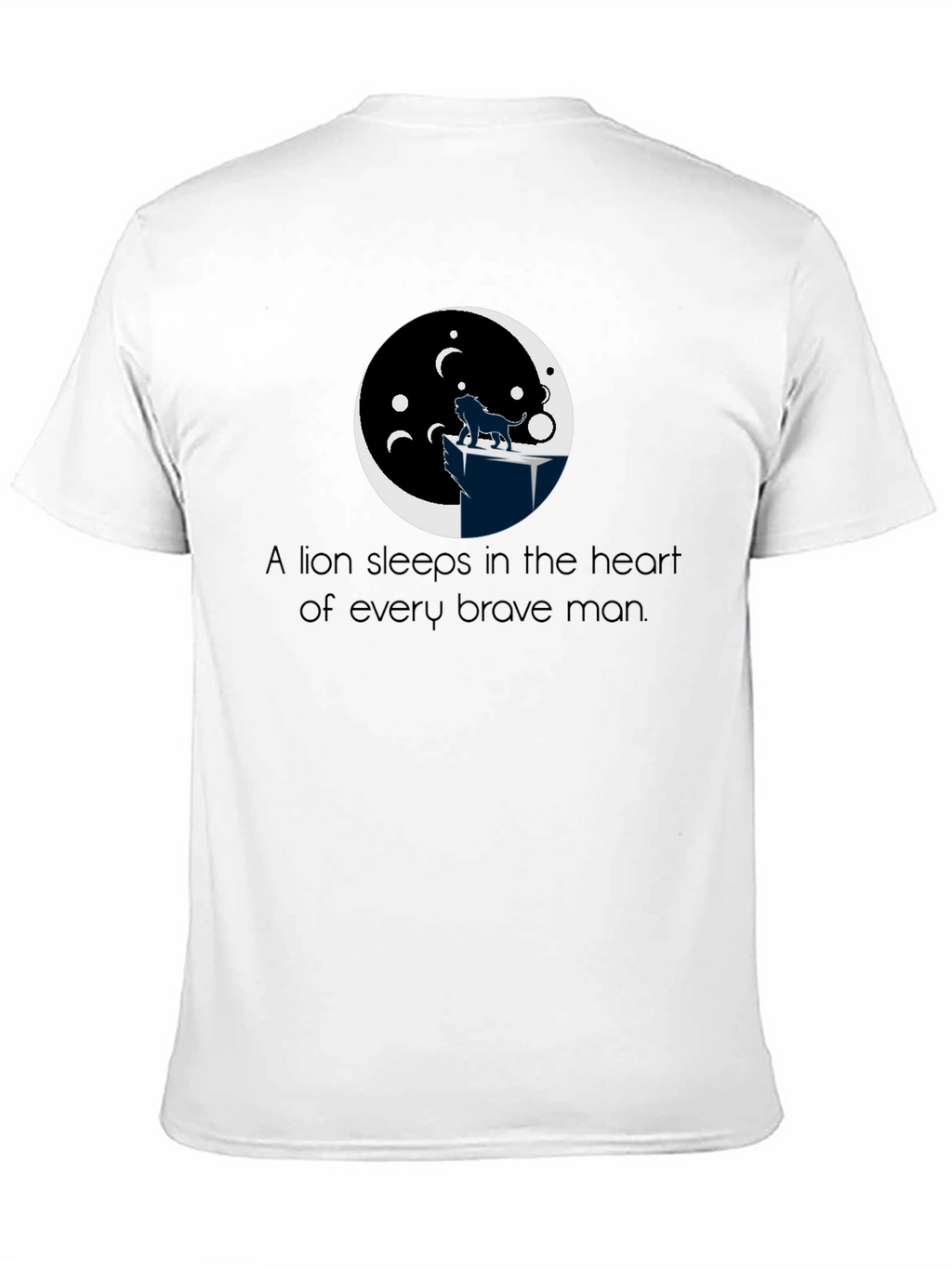 Lion Heart Mens Black T-Shirt Graphic Tee