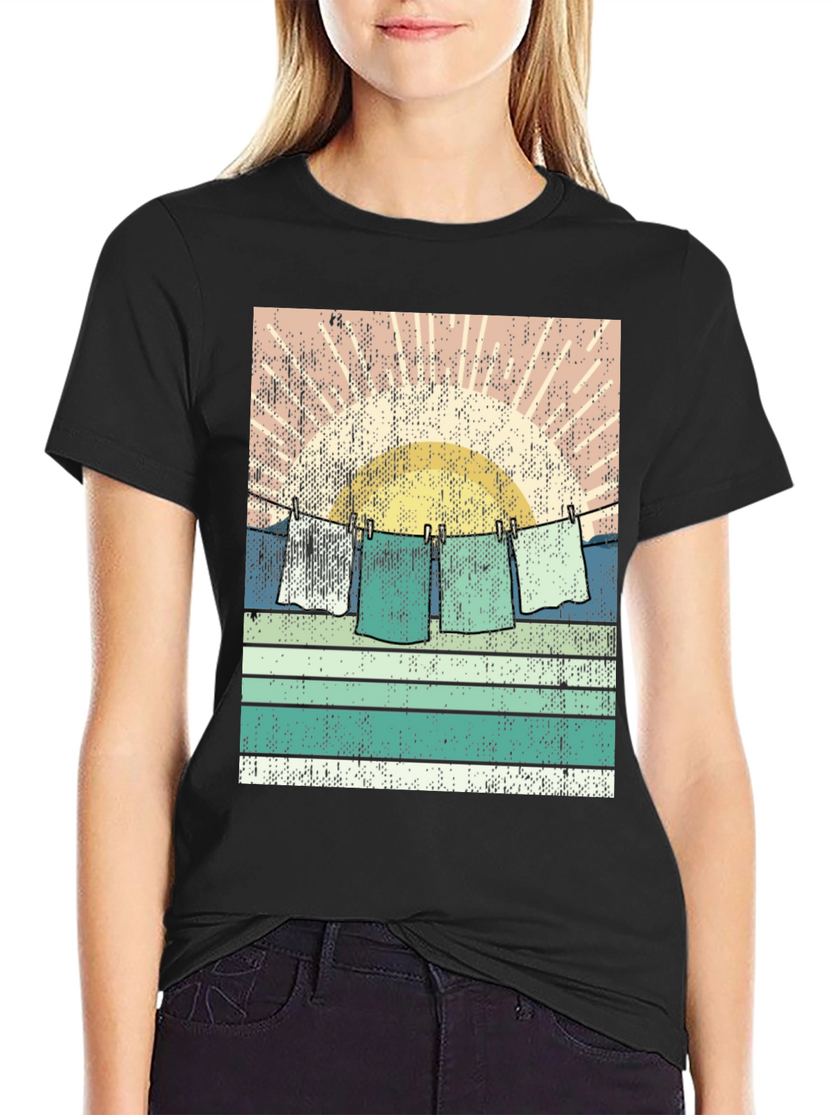 Retro Sunset Laundry T-Shirt