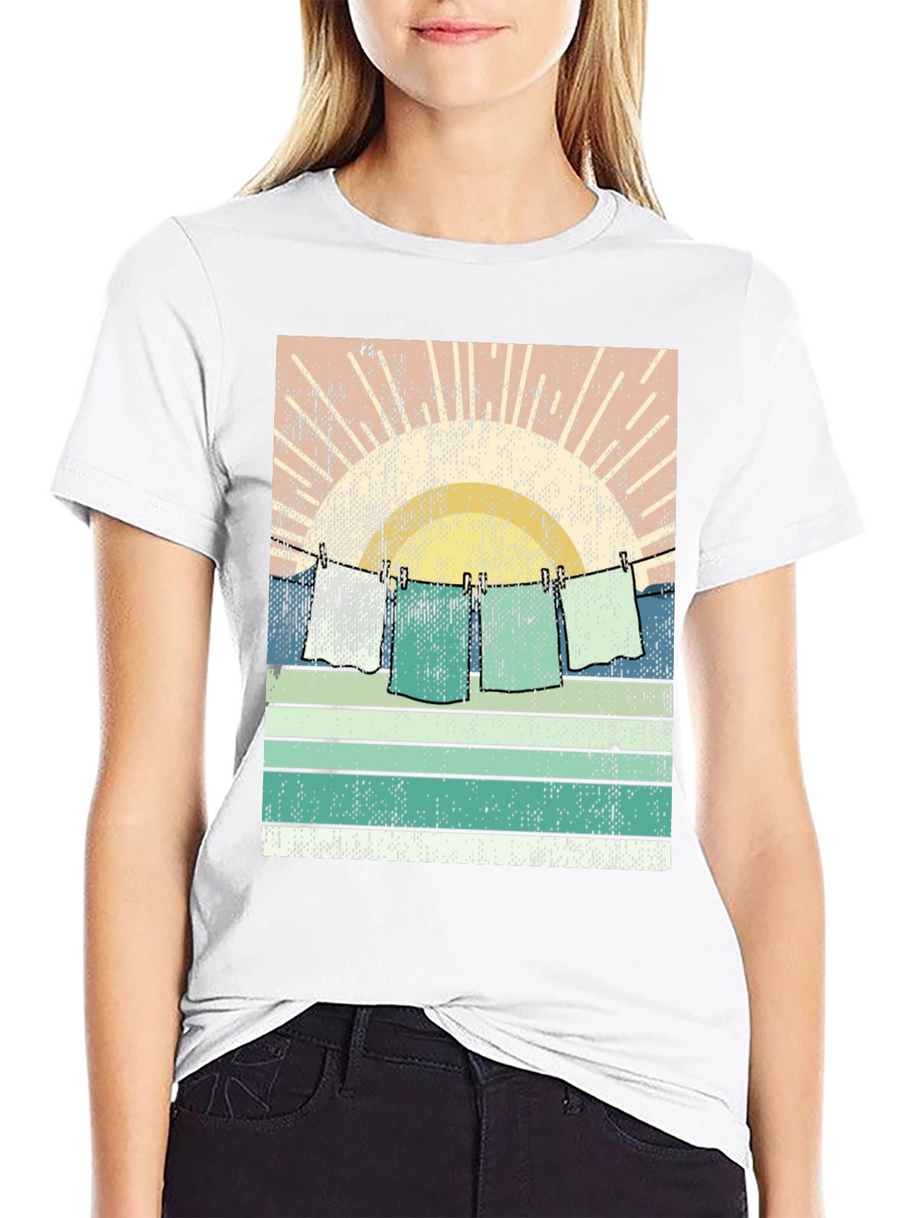 Retro Sunset Laundry T-Shirt