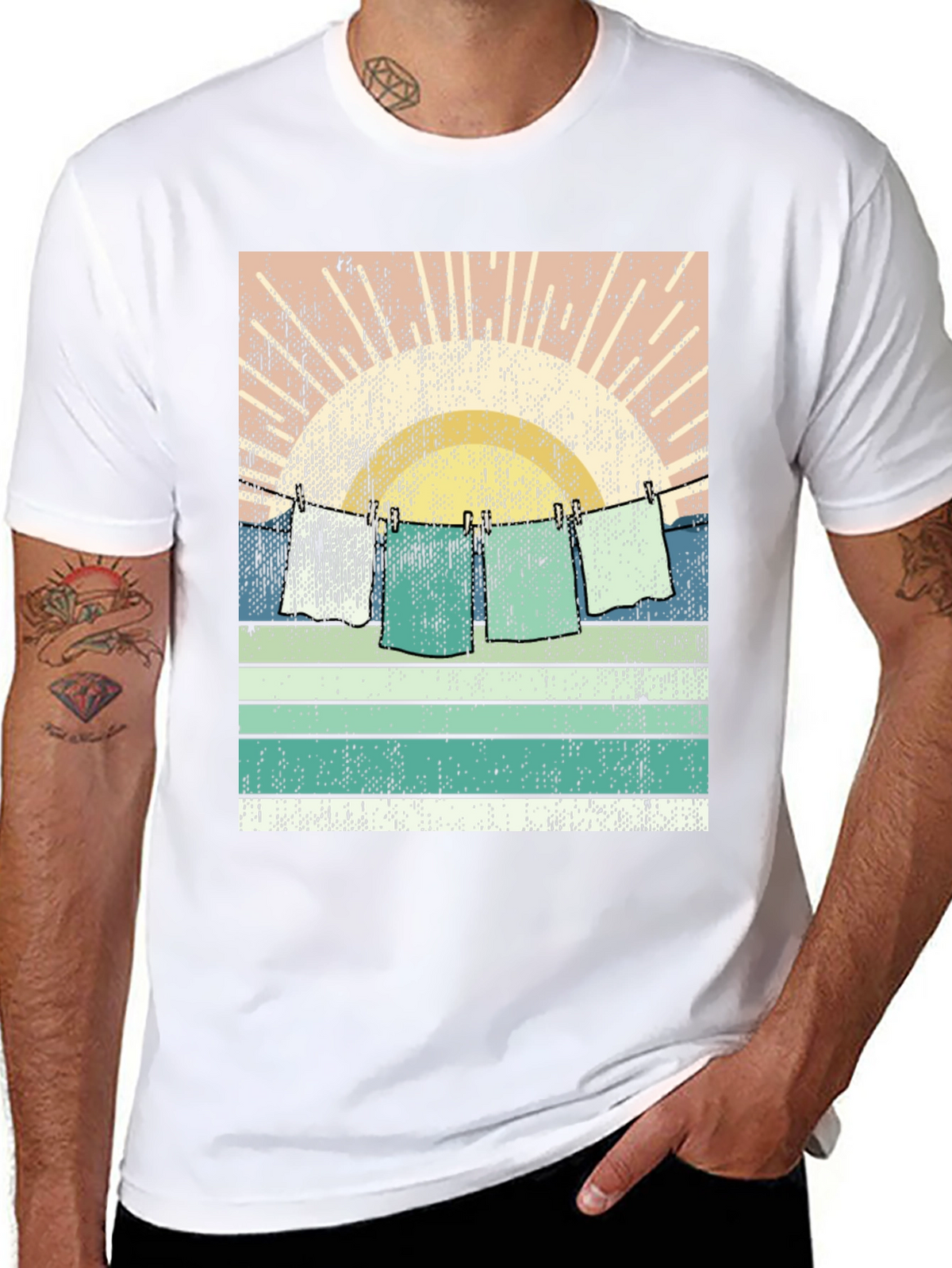 Retro Sunset Laundry T-Shirt