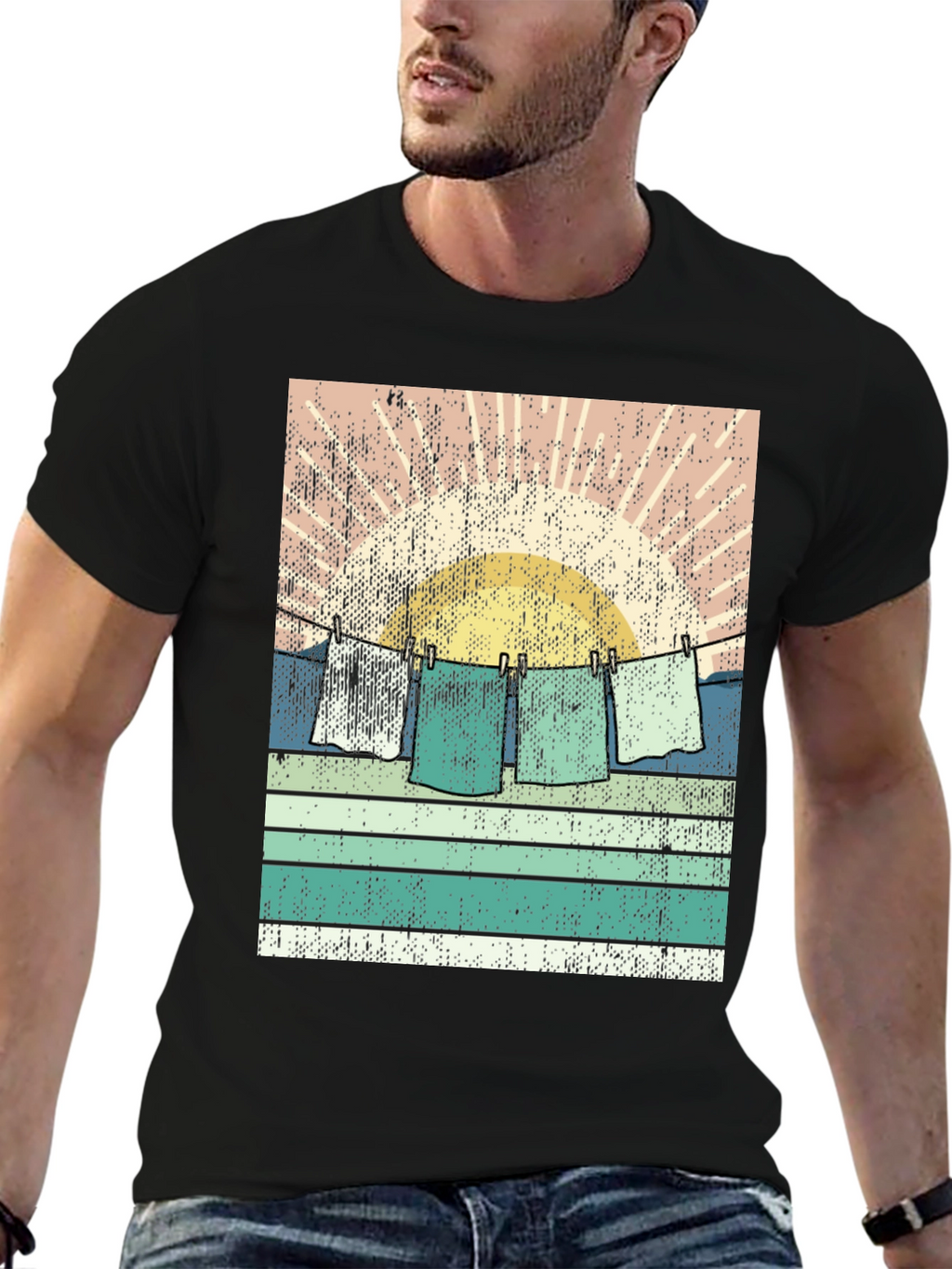 Retro Sunset Laundry T-Shirt