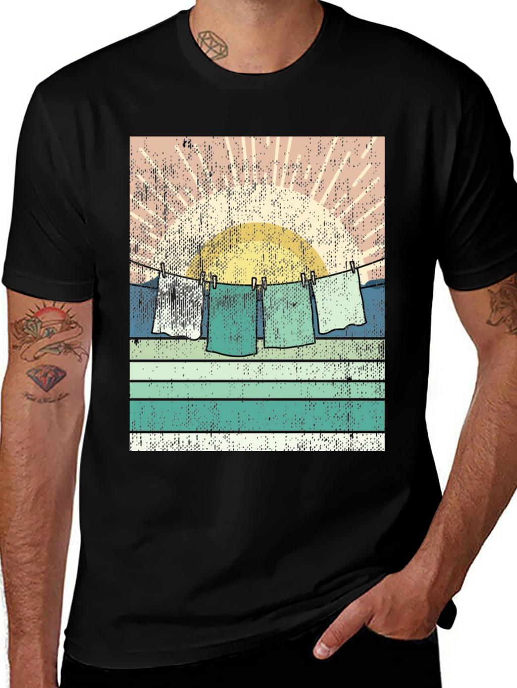 Retro Sunset Laundry T-Shirt