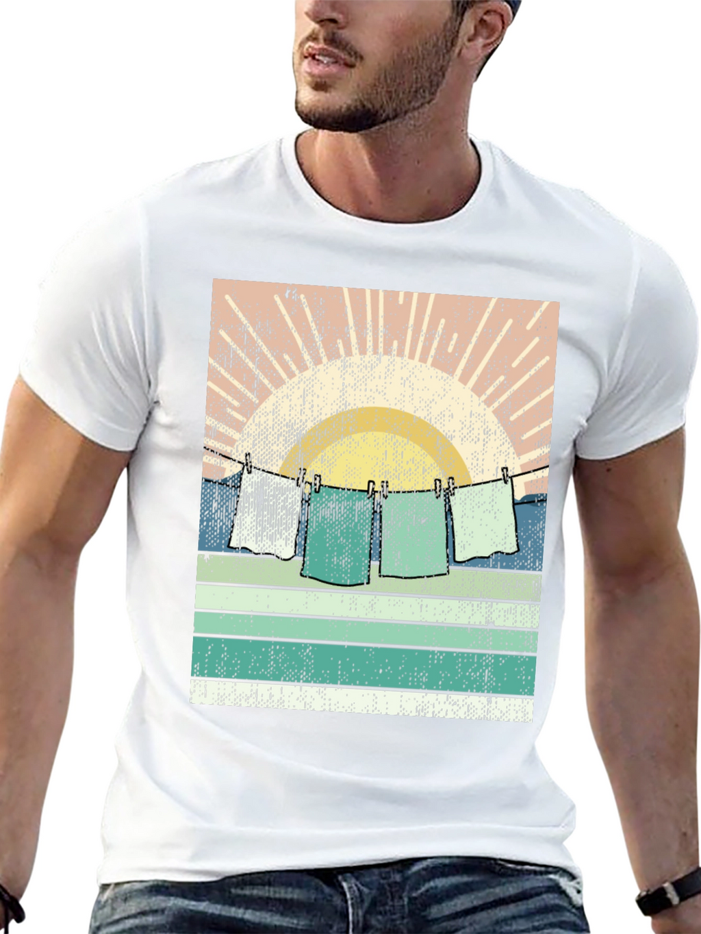 Retro Sunset Laundry T-Shirt