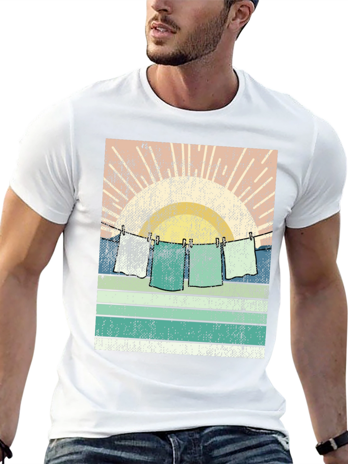 Retro Sunset Laundry T-Shirt