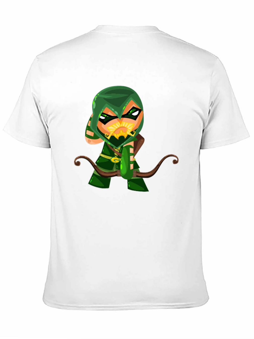 Green Arrow Cartoon Graphic Black T-Shirt