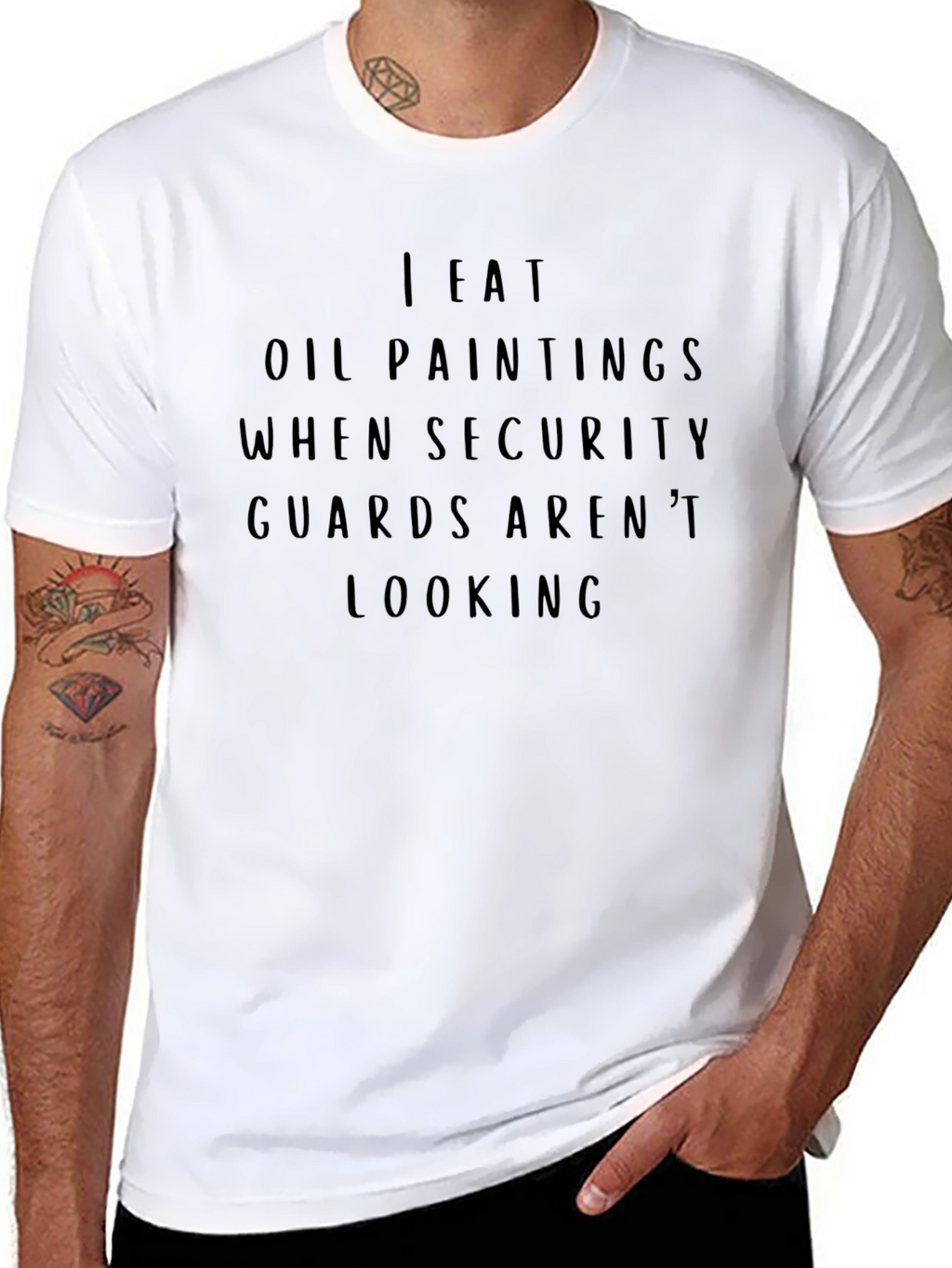 Funny I Eat Oil Paintings Black T-Shirt