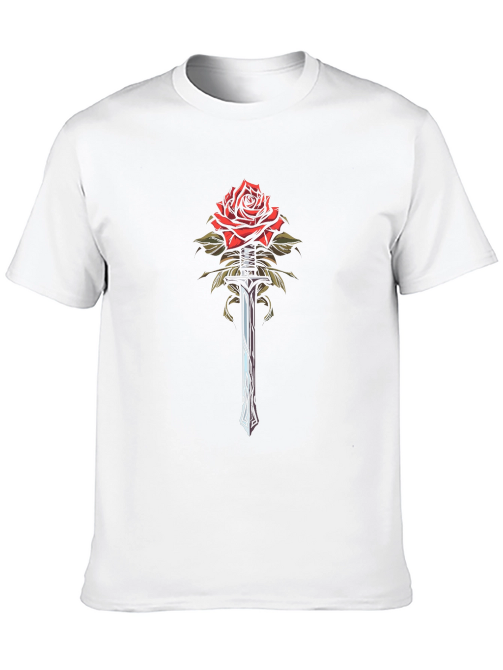 Rose and Sword Graphic Tee - Black