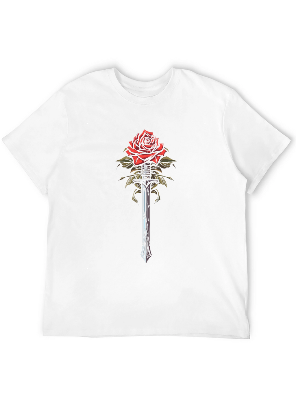Rose and Sword Graphic Tee - Black