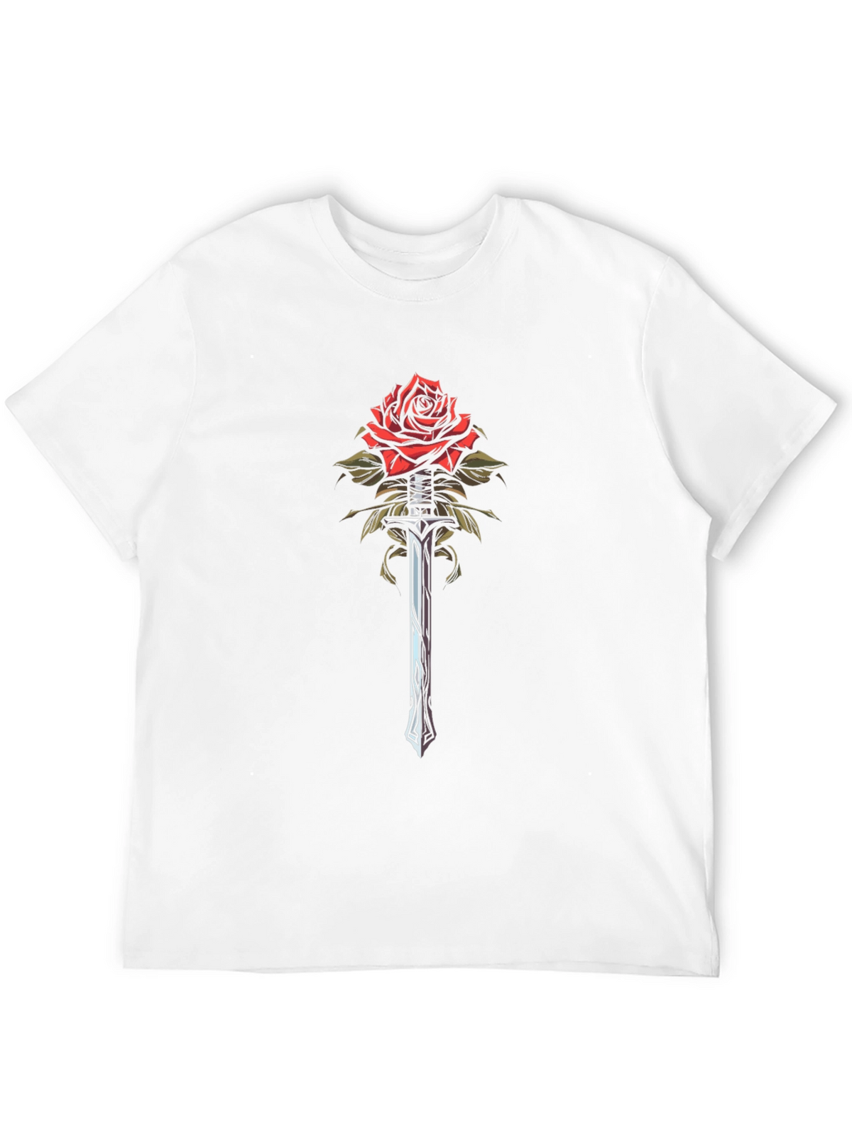 Rose and Sword Graphic Tee - Black