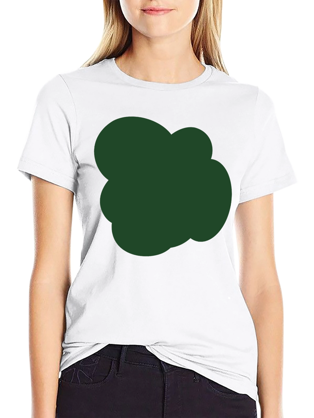 Modern Black T-Shirt with Unique Green Graphic