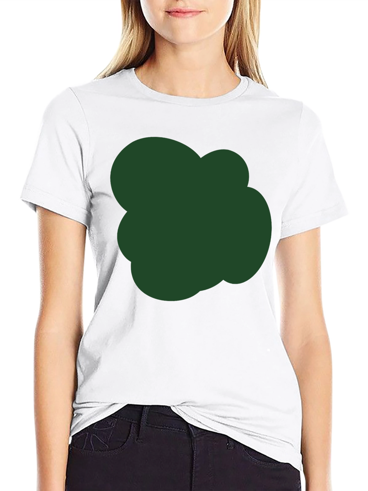 Modern Black T-Shirt with Unique Green Graphic