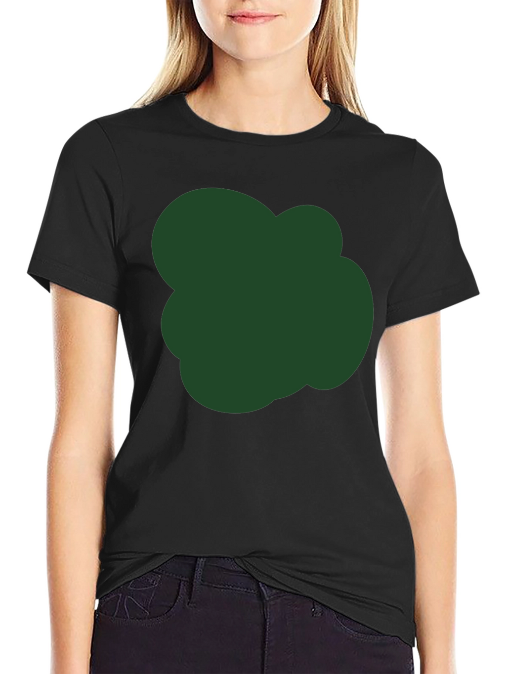 Modern Black T-Shirt with Unique Green Graphic