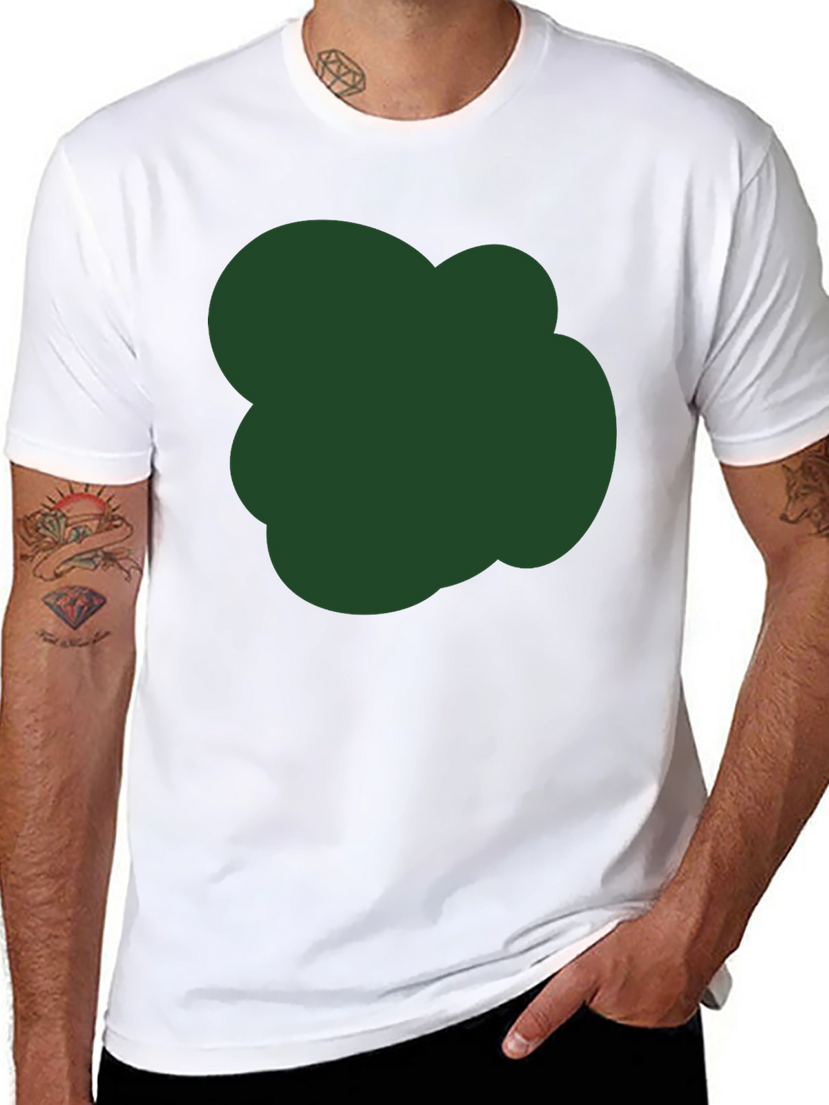 Modern Black T-Shirt with Unique Green Graphic