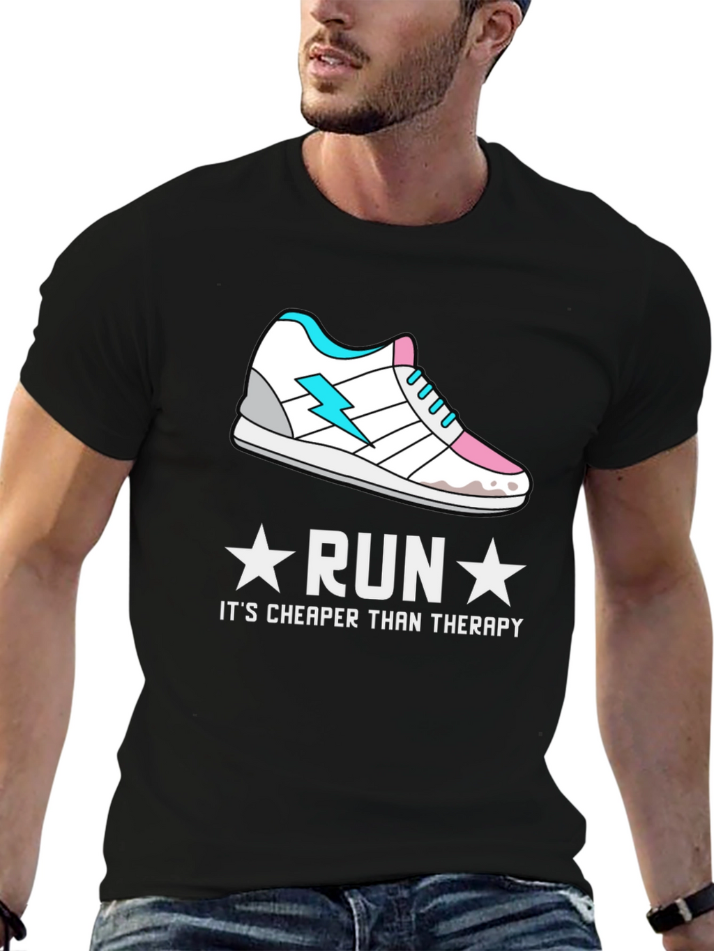 Run Cheaper Than Therapy Graphic Tee - Activewear Shirt