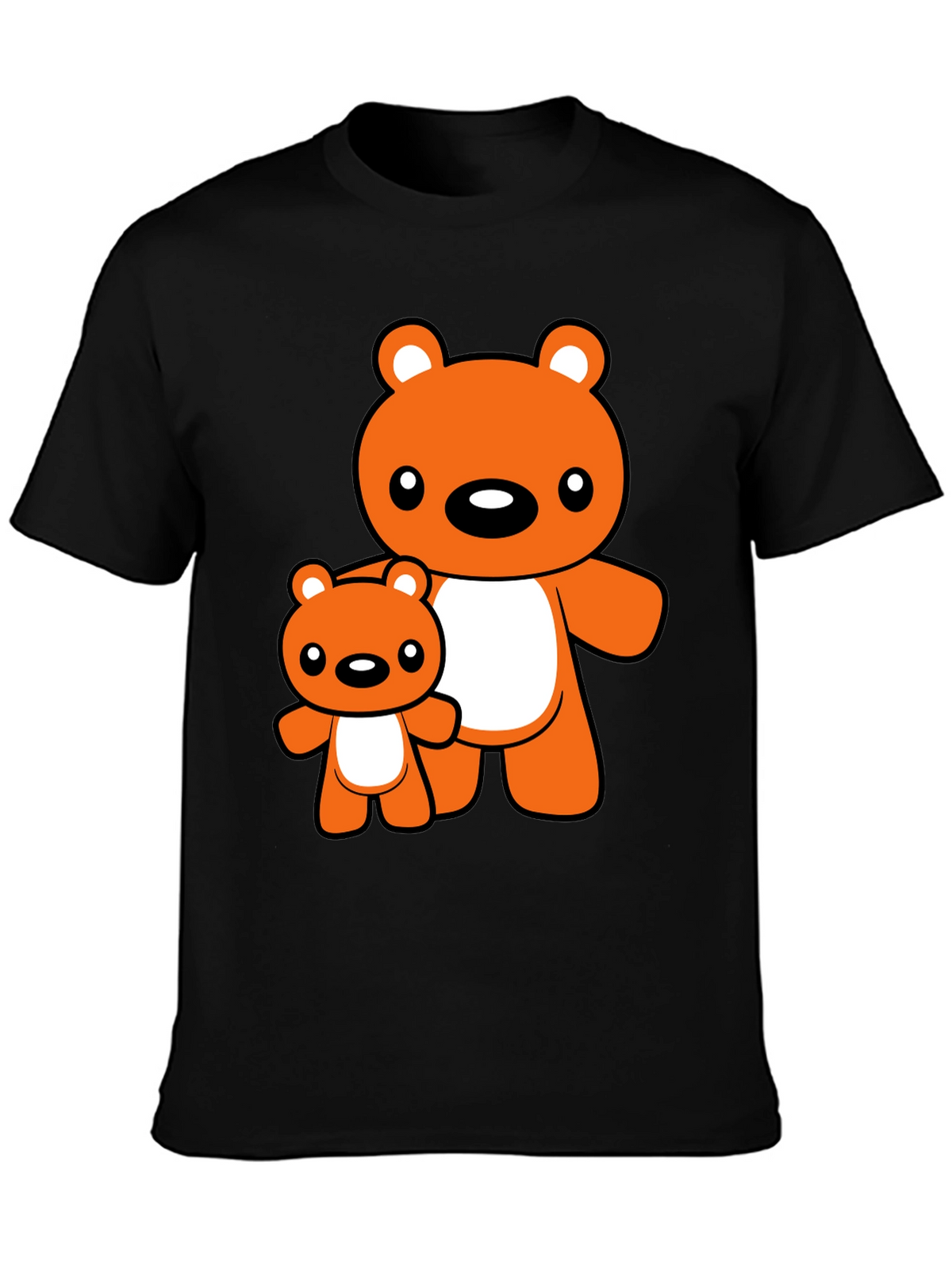 Cute Bear Graphic Tee - Black T-Shirt