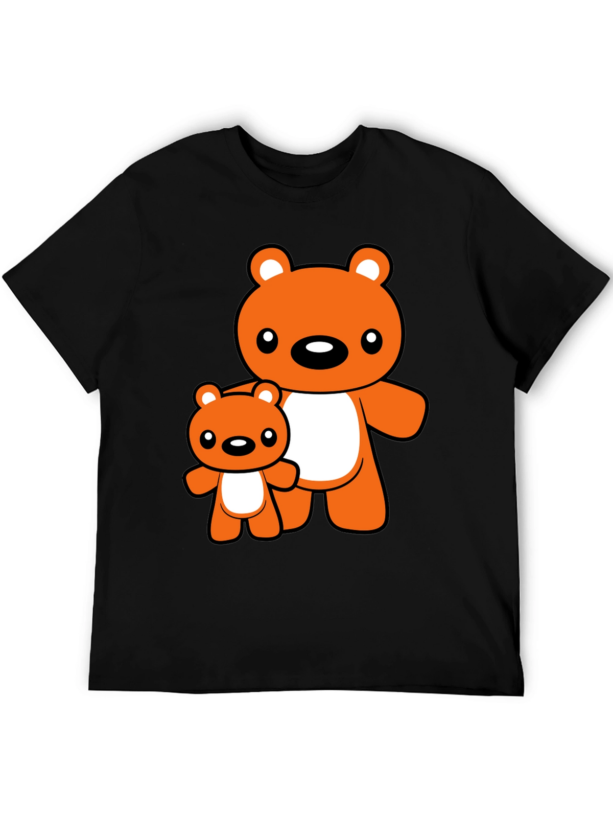 Cute Bear Graphic Tee - Black T-Shirt