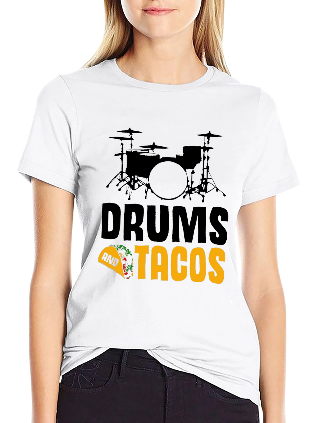 Drums and Tacos Graphic T-Shirt - Musician Foodie Tee
