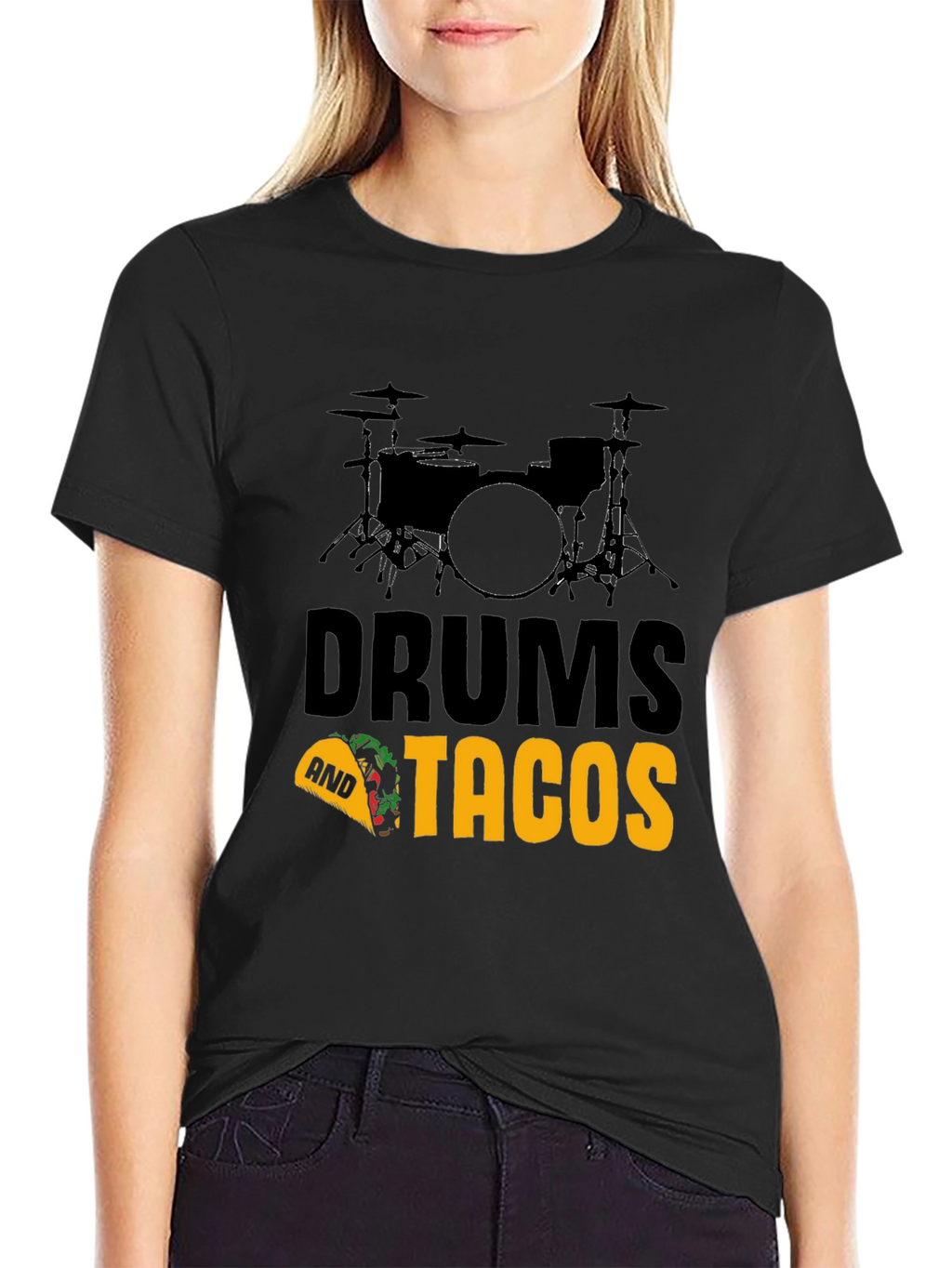 Drums and Tacos Graphic T-Shirt - Musician Foodie Tee