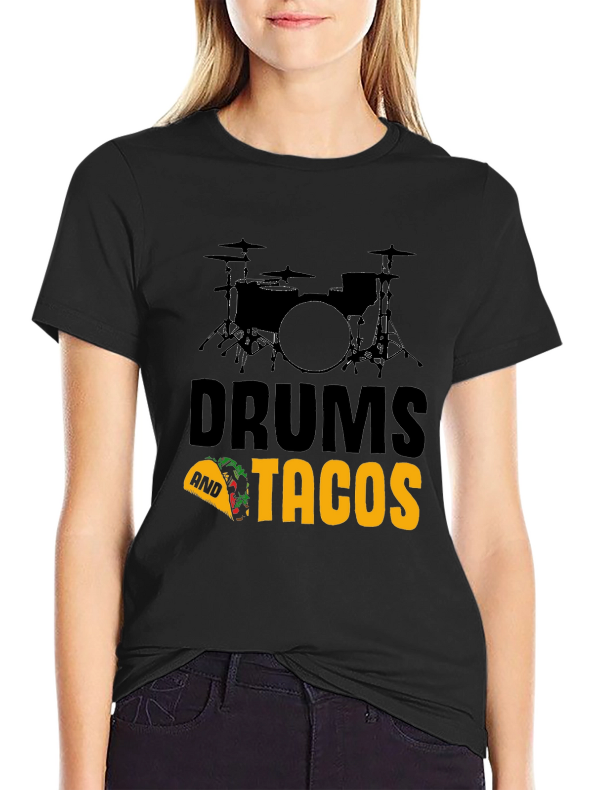 Drums and Tacos Graphic T-Shirt - Musician Foodie Tee