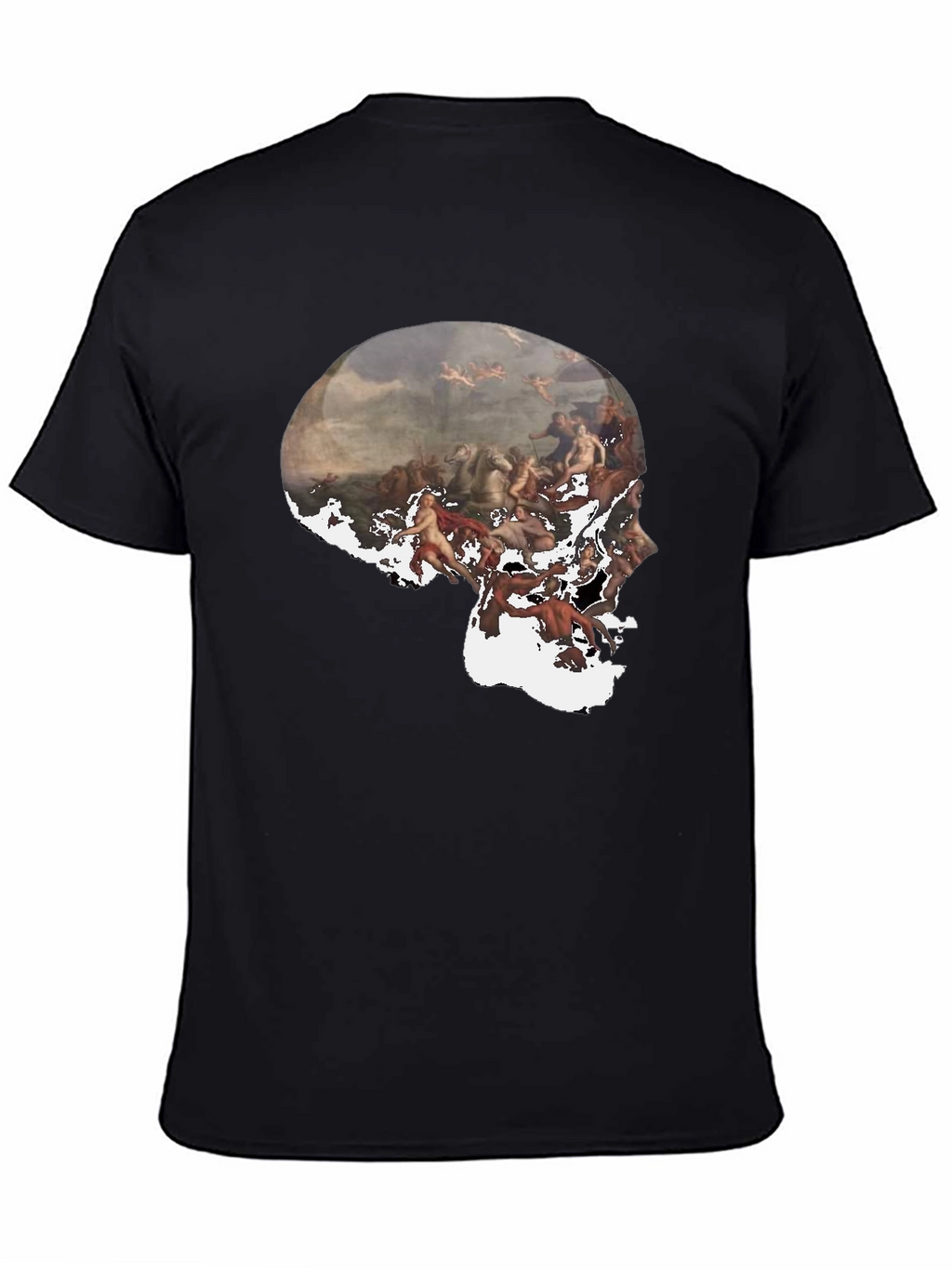 Skull Art Graphic Black T-Shirt