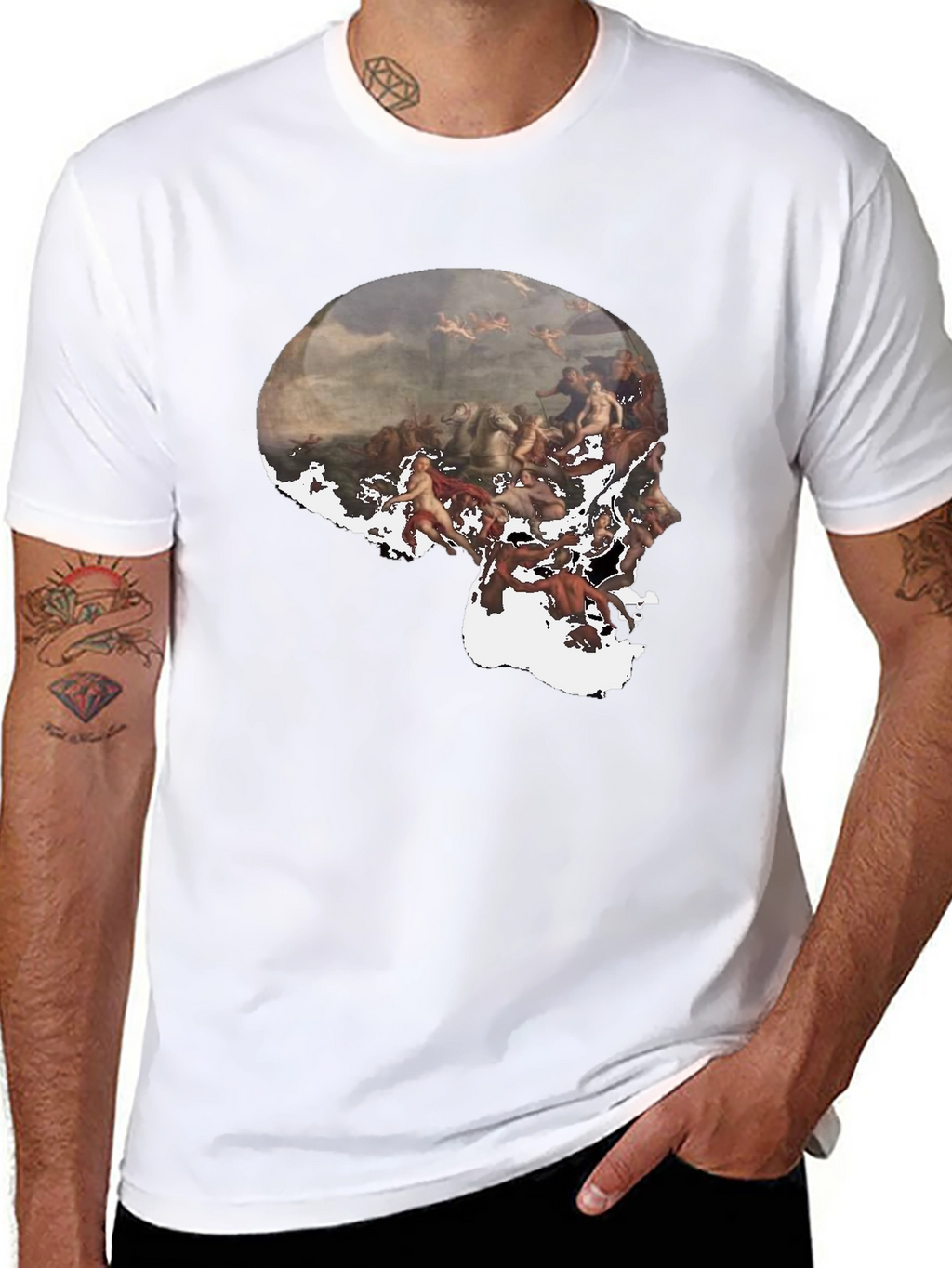 Skull Art Graphic Black T-Shirt