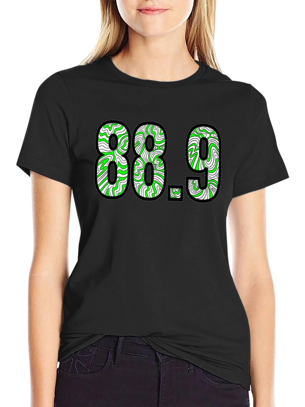 88.9 Graphic Tee - Black Cotton T-Shirt